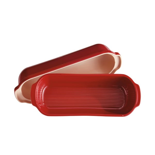 Czerwona ceramiczna forma na chleb Emile Henry, 39x16,5 cm-image-3