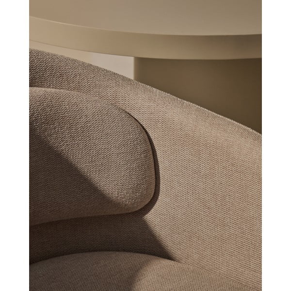 Beżowy tapicerowany fotel jadalniany z podłokietnikami Minda – Kave Home-image-3