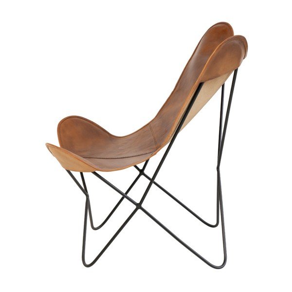 Brązowy skórzany fotel butterfly sømcasa Farfalla-image-3