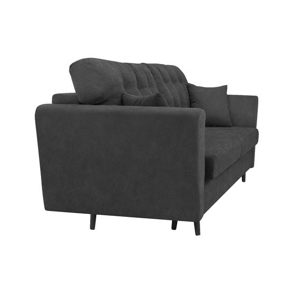 Ciemnoszara 3-osobowa sofa rozkładana ze schowkiem Cosmopolitan Design Lyon-image-3