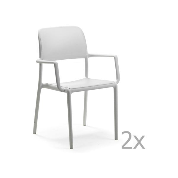 Zestaw 2 białych krzeseł ogrodowych Nardi Riva
