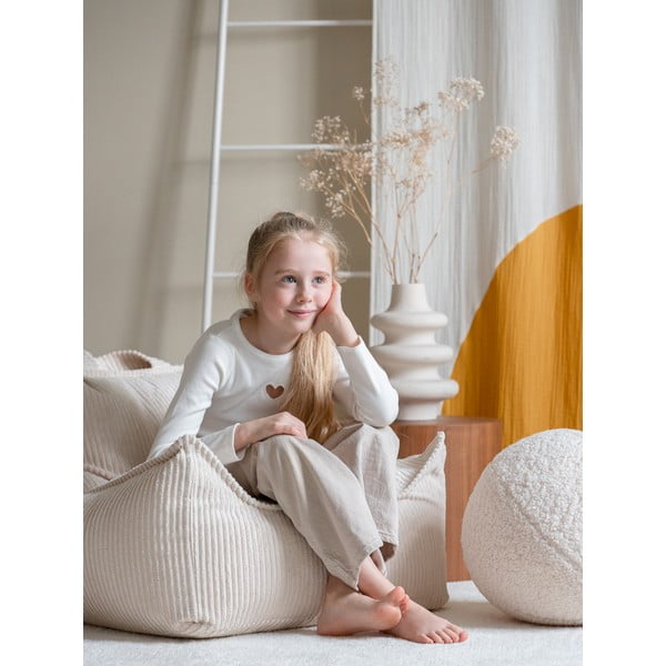 Kremowy sztruksowy dziecięcy worek do siedzenia Chair – Wigiwama-image-1