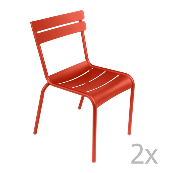 Zestaw 2 ceglanych krzeseł Fermob Luxembourg