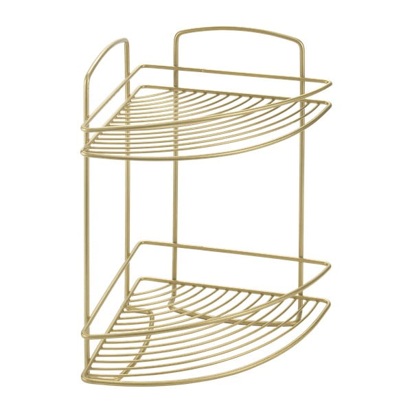 Narożna stalowa półka łazienkowa w kolorze złota Onda – Metaltex
