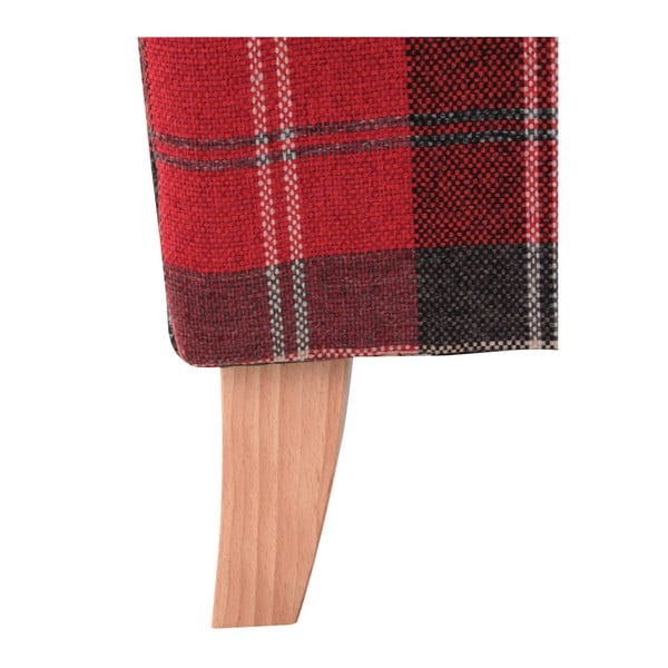 Czerwony fotel uszak w kratę Max Winzer Lorris Vintage-image-2