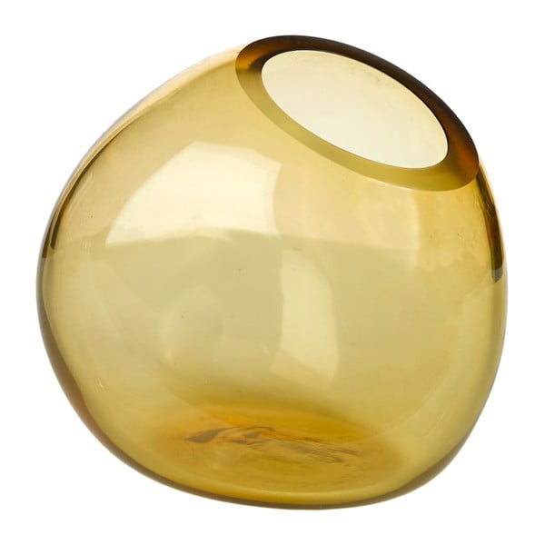Żółty wazon ze szkła Pols Potten Boulder