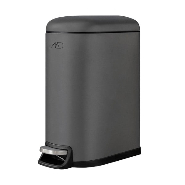 Ciemnoszary metalowy kosz na śmieci z pedałem 10 l Walther – Mette Ditmer Denmark