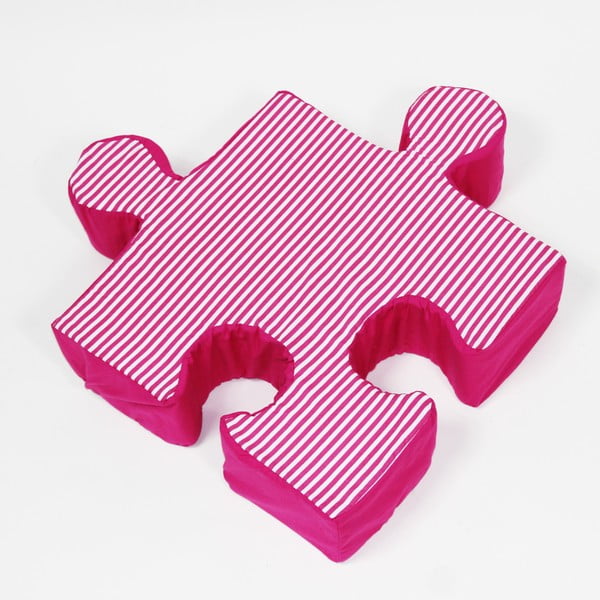 Różowa poduszka Puzzle Stripe