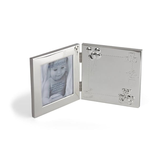 Metalowa ramka stojąca/ścienna w kolorze srebra 17x22 cm Happy Baby – Zilverstad