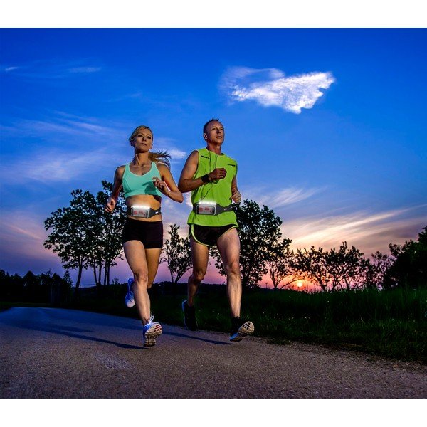 Pas do biegania CellularLine WAISTBAND RUNNING z szybką i LED diodami, czarny-image-1