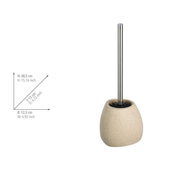 Beżowa ceramiczna szczotka do WC Wenko Pion-image-3