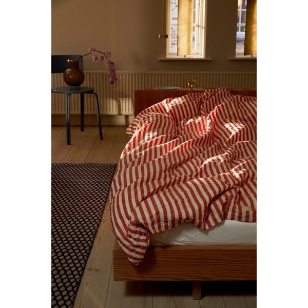 Ceglasto-beżowa pościel jednoosobowa z kory 140x200 cm Bæk&Bølge – JUNA-image-4