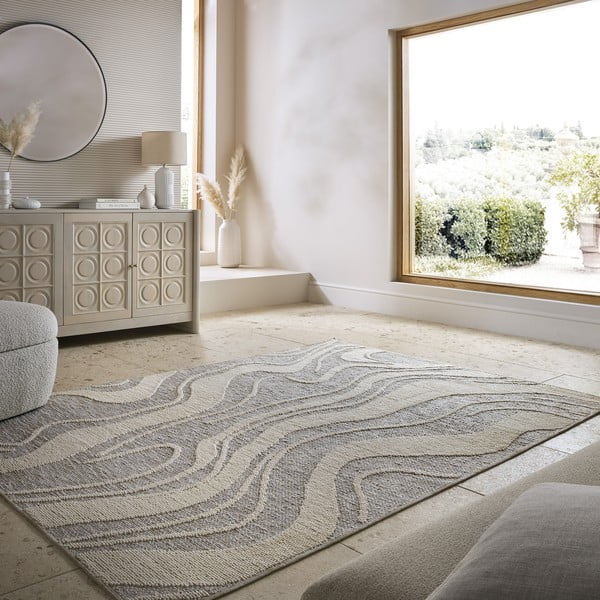Szary dywan odpowiedni do prania 200x310 cm Calder – Flair Rugs-image-1