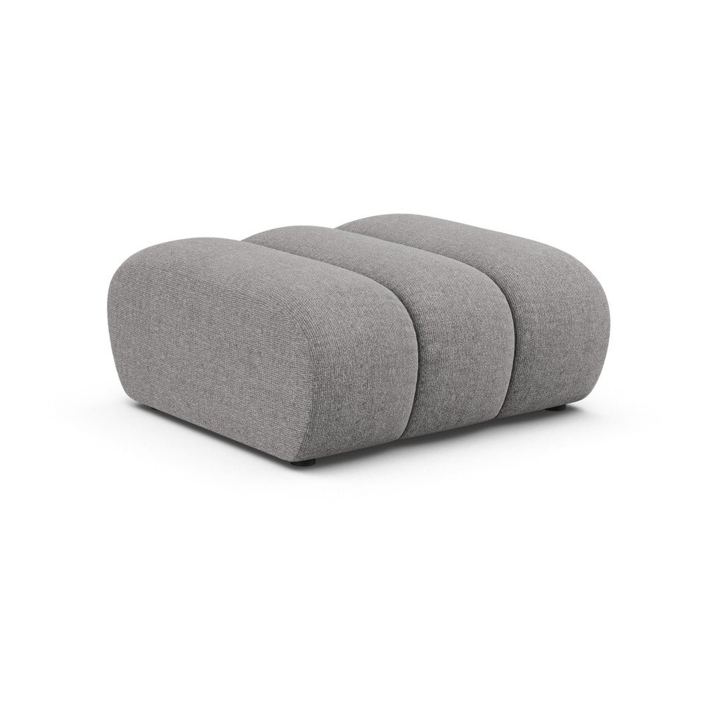 Szary podnóżek z tkaniny szenilowej Lupine – Micadoni