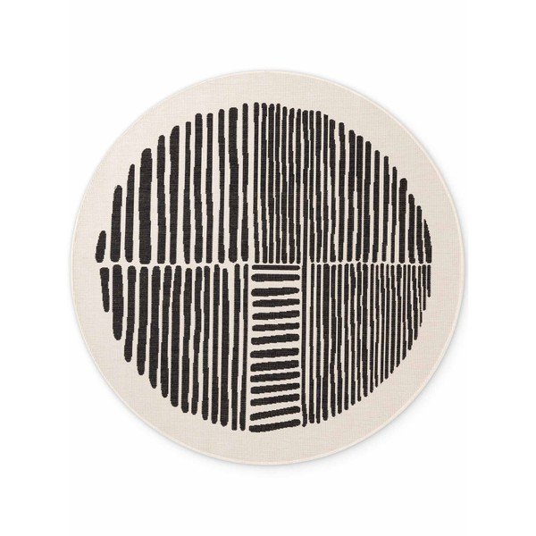 Czarny/kremowy okrągły dywan odpowiedni na zewnątrz ø 200 cm Haringey Bounds – Ted Baker