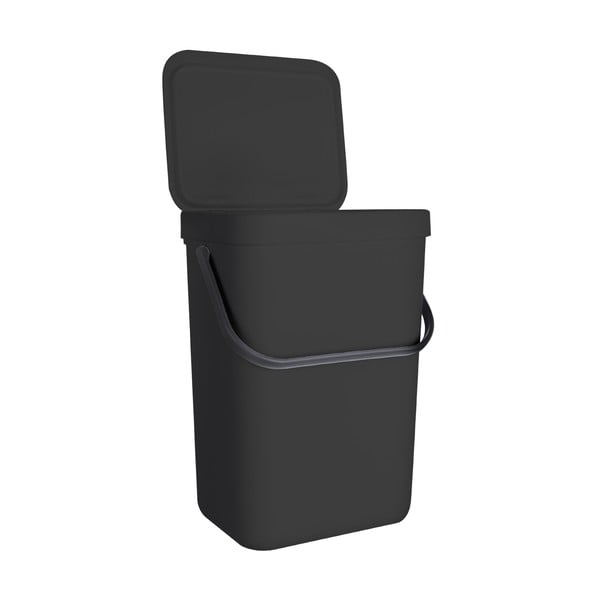 Czarny plastikowy kosz na śmieci 10 l – Orion-image-2