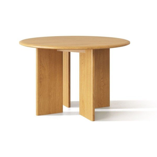 Okrągły stół z litego drewna dębowego ø 120 cm Charlotte – Micadoni -image-1
