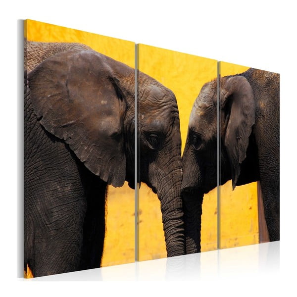 Wieloczęściowy obraz na płótnie Bimago Elephant Kiss, 80x120 cm