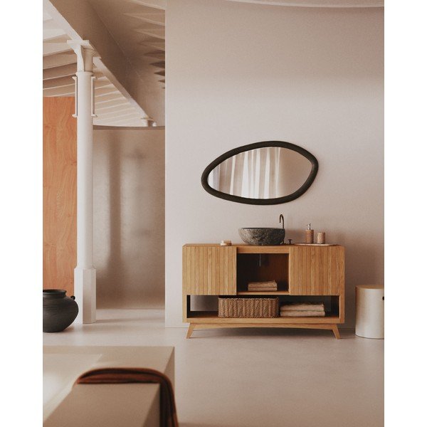 Lustro z drewnianą ramą ścienne 60x110 cm Magrit – Kave Home-image-2