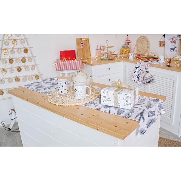 Bawełniany bieżnik ze świątecznym motywem 40x140 cm Tree Needles – Butter Kings-image-1