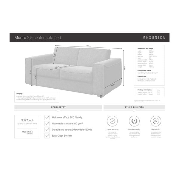 Turkusowoniebieska rozkładana sofa 2-osobowa MESONICA Munro-image-4