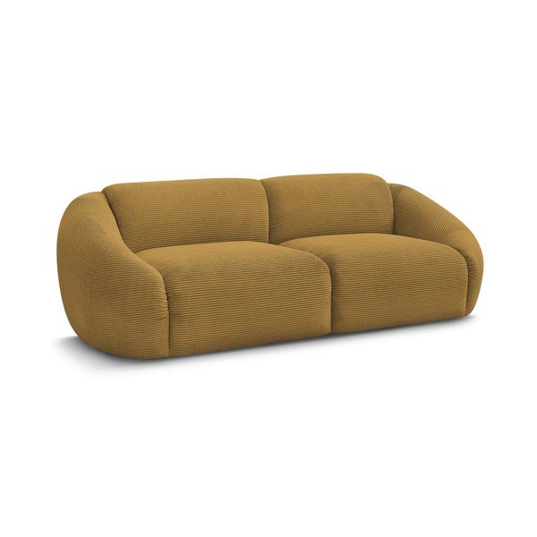 Musztardowa sztruksowa sofa 250 cm Tina – Bobochic Paris-image-2
