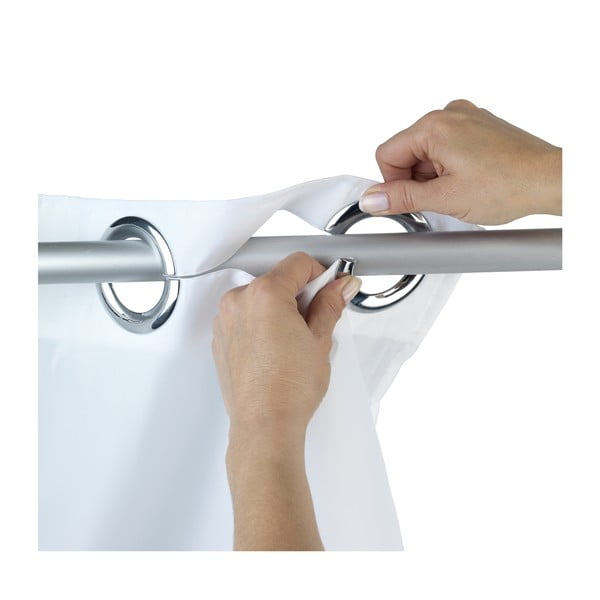 Biała zasłona prysznicowa z warstwą przeciw pleśni Wenko Dandelions, 180x200 cm-image-1