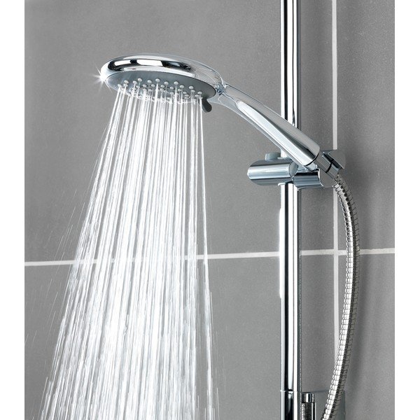 Szara ekonomiczna słuchawka prysznicowa Wenko Saving, ø 11 cm-image-1