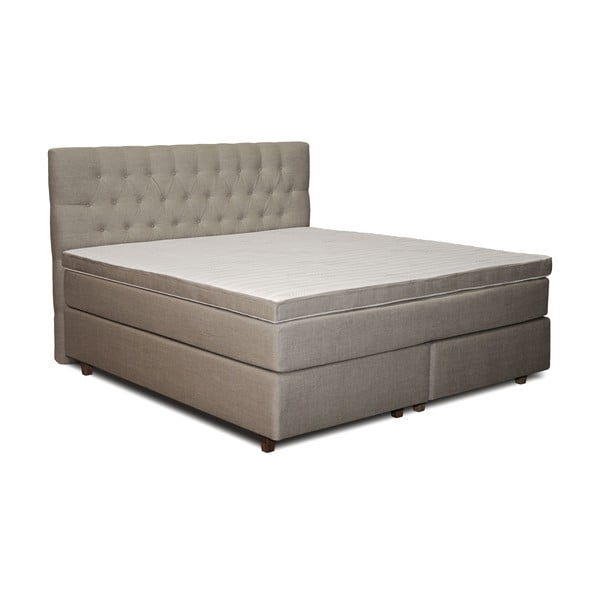 Jasnoszare łóżko z materacem Gemega Linoso, 140x200 cm