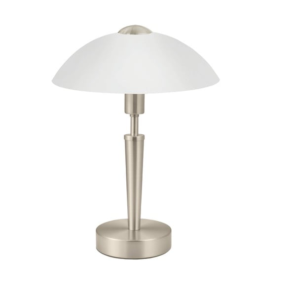 Szara lampa stołowa ze ściemniaczem ze szklanym kloszem (wysokość 35 cm) SOLO 1 – EGLO
