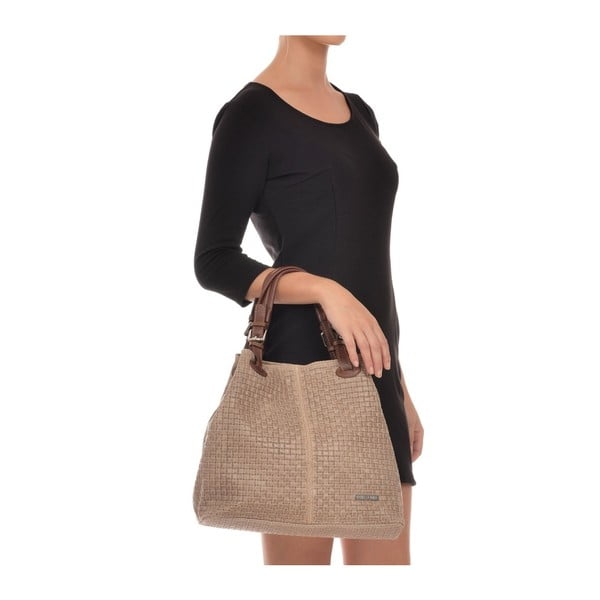 Brązowo-szara torebka skórzana Isabella Rhea 858-image-1