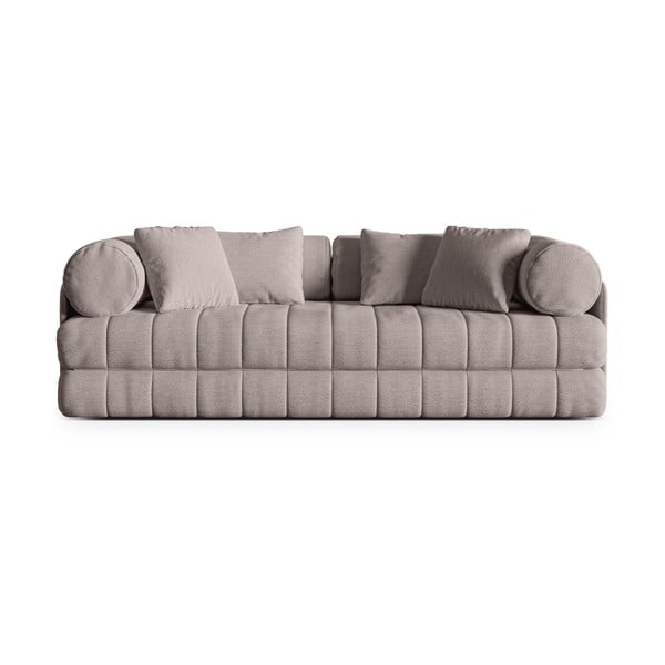 Szarobeżowa rozkładana sofa z materiału bouclé 206 cm Kemi – Cosmopolitan Design