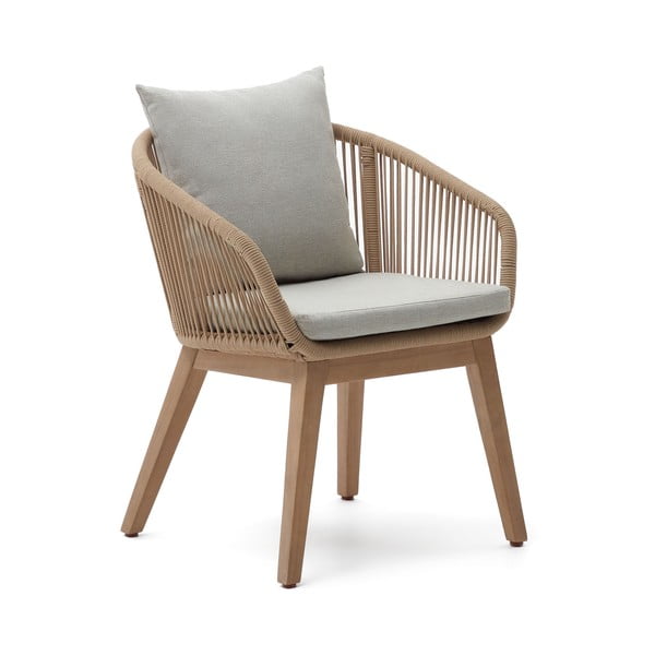 Beżowo-naturalne krzesła z litego drewna akacjowego zestaw 2 szt. Portalo – Kave Home