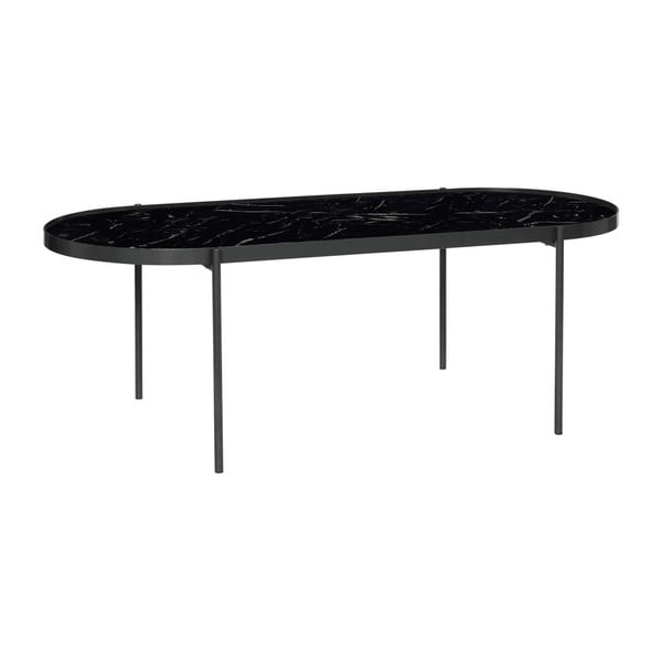 Czarny stół ze szklanym blatem Hübsch Table, dł. 120 cm