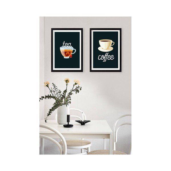 Komplet 2 dekoracji ściennych Tablo Center Tea Coffee