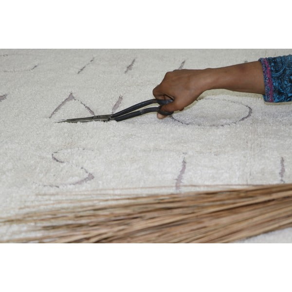 Kremowy bawełniany dywan dziecięcy tkany ręcznie odpowiedni do prania 120x160 cm ABC – Lorena Canals-image-4