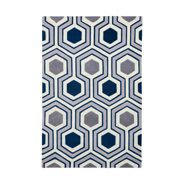 Niebieski dywan Think Rugs Hong Kong Hexagon, 120x170 cm