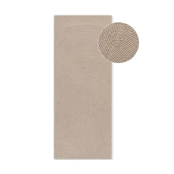 Beżowy wełniany chodnik tkany ręcznie 80x200 cm Eleni Light Beige – Hanse Home