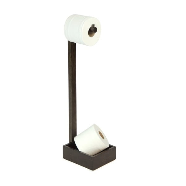 Stojak na papier toaletowy z drewna dębowego Wireworks Mezza Dark-image-1