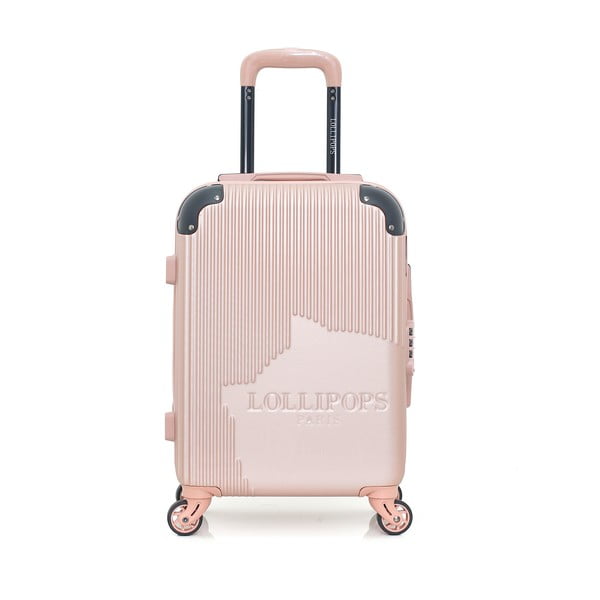 Różowa walizka fakturowana z 4 kółkami Lollipops Libby, 31 l