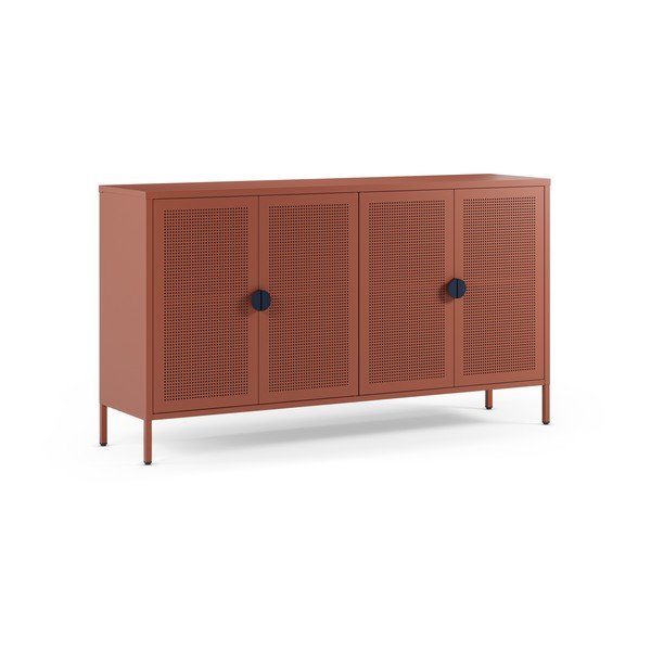 Metalowa szafka w kolorze terakoty 160x90x40 cm Sayla – Marckeric-image-2
