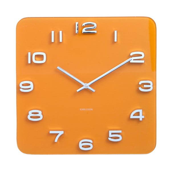 Pomarańczowy zegar Karlsson Time Saffron, 35x35 cm