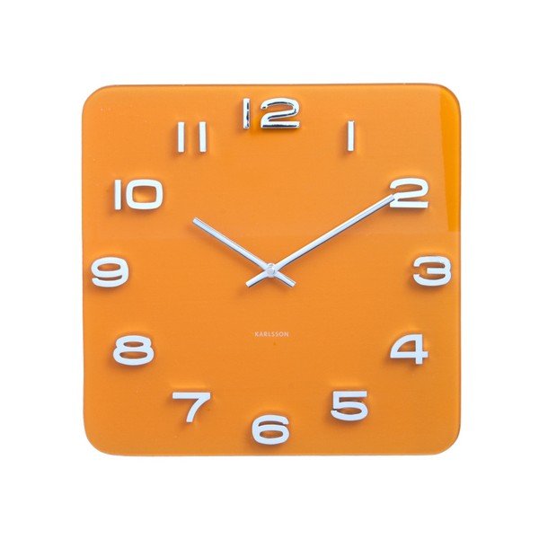 Pomarańczowy zegar Karlsson Time Saffron, 35x35 cm