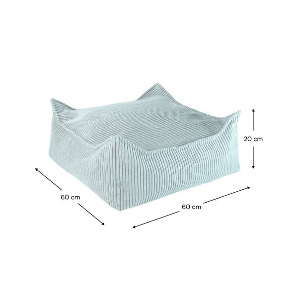 Miętowy sztruksowy dziecięcy worek do siedzenia Square – Wigiwama-image-4