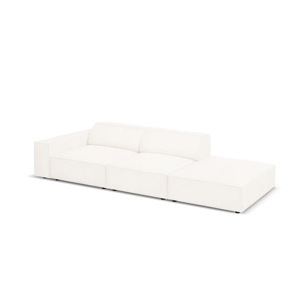 Beżowy narożnik (prawostronny) z materiału bouclé Jodie – Micadoni Home-image-4