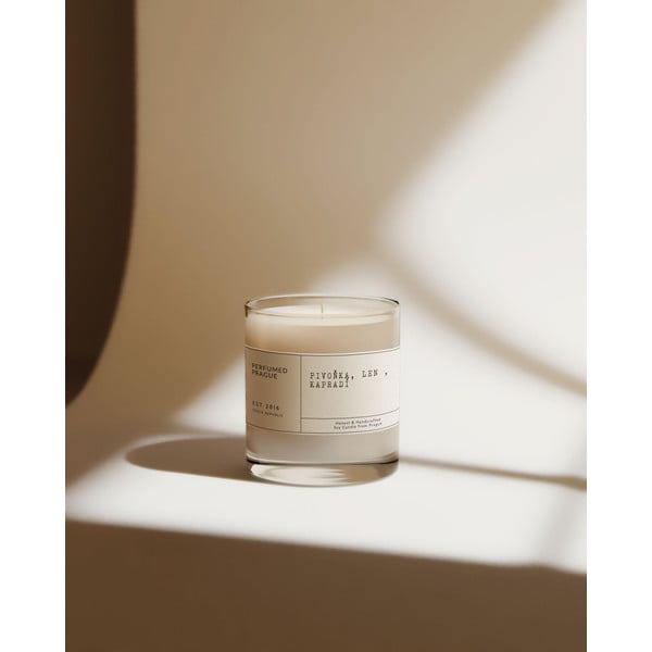 Zapachowa sojowa świeca czas palenia 40 h #68 Peony, Linen, Fern – Perfumed Prague