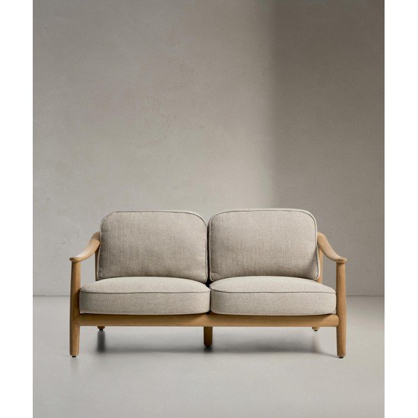 Beżowa/w naturalnym kolorze tapicerowana sofa ogrodowa Elunda – Kave Home-image-1