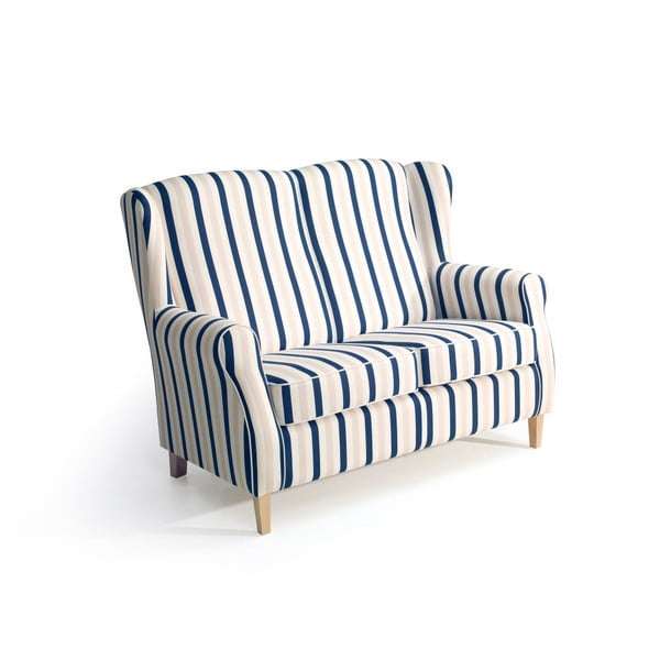 Niebiesko-biała sofa w paski Max Winzer Lorris, 139 cm-image-2