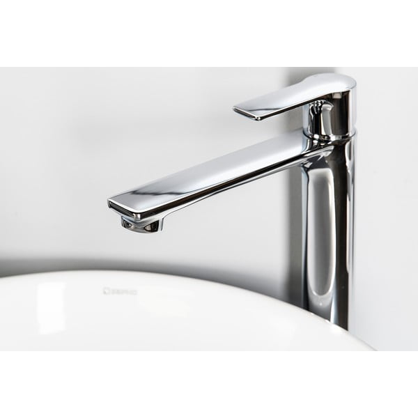 Bateria umywalkowa stojąca w kolorze srebra z połyskiem Pax – Sapho-image-2