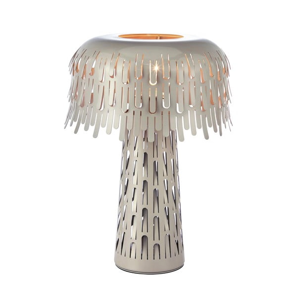 Szarobeżowa lampa stołowa z metalowym kloszem (wysokość 38 cm) Verbera – Markslöjd